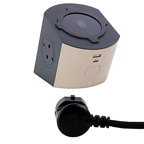 3-in-1 Wireless Handy ladestation mit Schuko Steckdose USB C und USB A und 2 Meter Netzt Kabel von Legrand