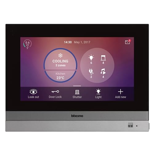 LEGRAND BTICINO, 7" Video-Hausstation mit Touchscreen Monitor, MyHOME Zentrale mit WLAN/LAN und Smartphone Anbindung, 3488 von Legrand