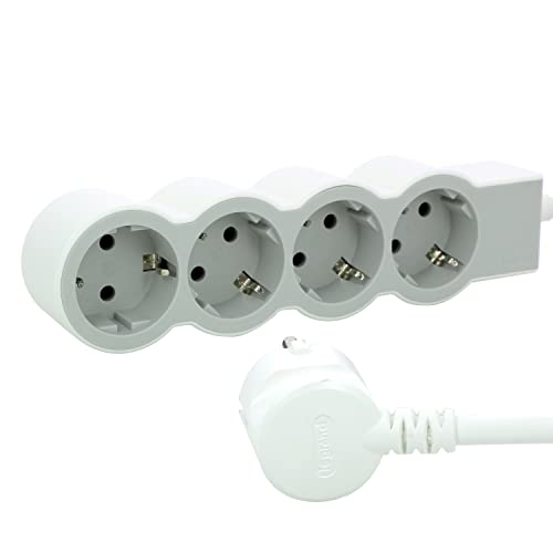 LEGRAND, Flache Steckdosenleiste, 4-fach Steckdose, Mehrfachsteckdose, 3 Meter Kabellänge, Ultraweiß/Grau, 694561 LEGRAND, Flache Steckdosenleiste, 4-fach Steckdose, Mehrfachsteckdose, 3 Meter Kabellänge, Ultraweiß/Grau, 694561 von Legrand