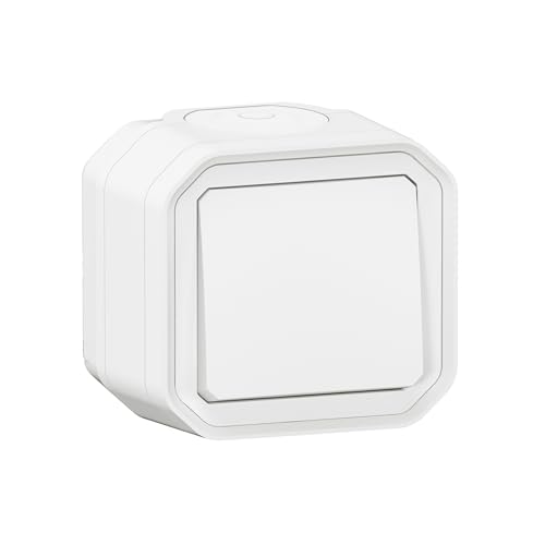 LEGRAND, Plexo New Feuchtraum-Aufputz-1-Fach Wechselschalter, 10 Ampere, 250 Volt, IP55 - IK07, Farbe: Weiß, 069751L von Legrand
