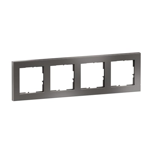 LEGRAND, SEANO+ 4-fach Rahmen mit Echtmaterialoberfläche, halogenfreies Thermoplast, nachhaltige Produktion und Verpackung, Farbe: Dark Steel, 765494 von Legrand