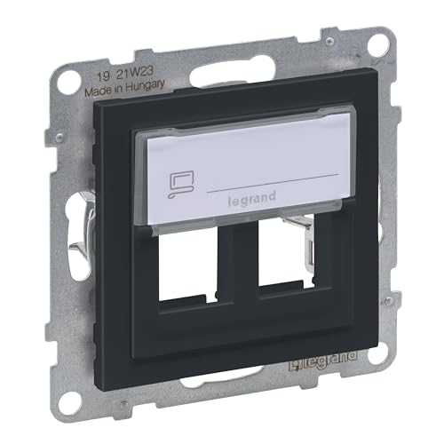 LEGRAND, SEANO 2-fach Key-Stone-Adapter zum Einschnappen von Key-Stone-Datendosen, Key-Stone Modul, Farbe: Anthrazit lackiert, 765902 von Legrand