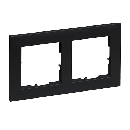 LEGRAND, SEANO 2-fach Rahmen, Thermoplast, Halogenfrei, Abmessungen: 87 x 158 mm, Farbe: Schwarz lackiert, 765372 von Legrand