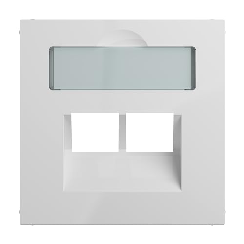 LEGRAND, SEANO Abdeckung 2x RJ45 für Datendosen von Metz, Telegärtner und Rutenbeck, inkl. Beschriftungsfeld, Farbe: Ultraweiß, 765159 von Legrand