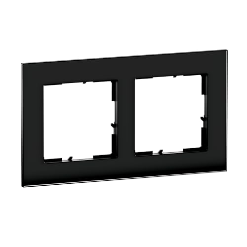 LEGRAND, SEANO Natura 2-fach Rahmen aus Echtmaterial, nachhaltige Produktion und Verpackung, Designausführung: Black Smoked Glass, 766112 von Legrand