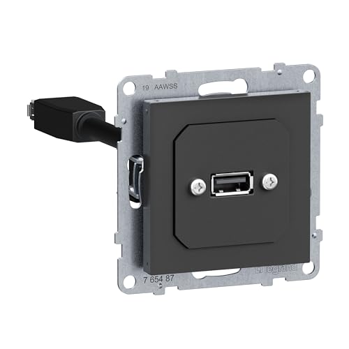 LEGRAND, SEANO USB-Datendose mit Kabel, Einsatz inklusive Abdeckung, USB 3.0, Kabellänge: 15 cm, Farbe: Anthrazit, 765487 LEGRAND, SEANO USB-Datendose mit Kabel, Einsatz inklusive Abdeckung, USB 3.0, Kabellänge: 15 cm, Farbe: Anthrazit, 765487 von Legrand