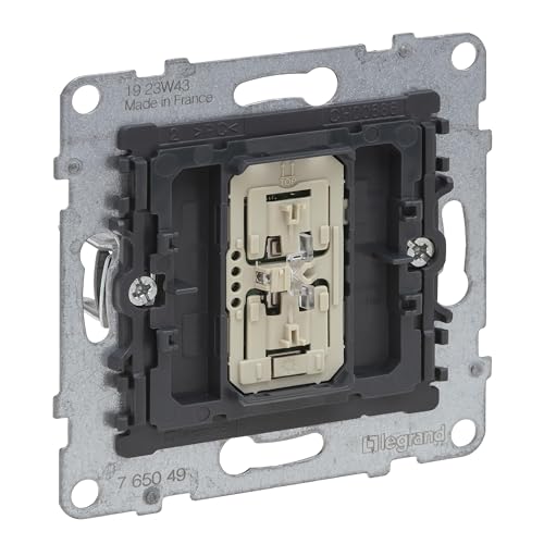 LEGRAND, SEANO Universal-Tastdimmer-Einsatz mit Neutralleiter, Phasenan-/-abschnitt mit automatischer Lasterkennung, Schraubklemmen, 150 W, 765049 von Legrand