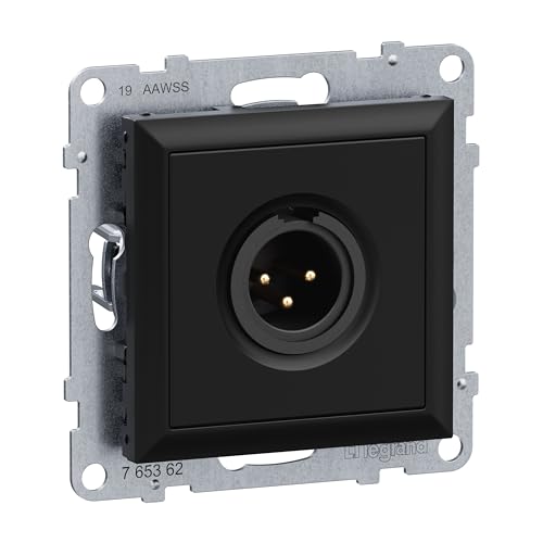 LEGRAND, SEANO XLR-Dose 3-polig männlich, Einsatz inklusive Abdeckung, Schraubklemmen: 0,5 mm², Farbe: Schwarz, 765362 von Legrand