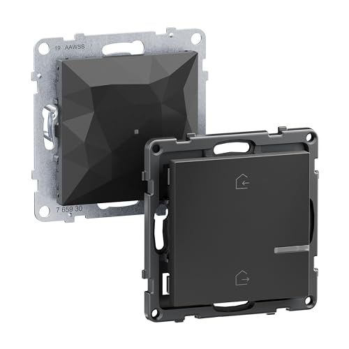 LEGRAND, SEANO with Netatmo Unterputz-Gateway, Funk-Gateway, Master-Switch „Kommen/Gehen“, LED-Batteriestatus, 3 V-Batterie (8 Jahre Lebensdauer), Wandsender, Smart Home-Set, Farbe: Anthrazit, 765930 von Legrand