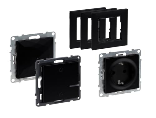 LEGRAND, Seano with Netatmo Unterputz Funk-Gateway mit Masterswitch + Vernetzte Steckdose Smart Home + 3x Seano 1-fach Rahmen, Farbe Schwarz, 765830 + 765840 + 765371 LEGRAND, Seano with Netatmo Unterputz Funk-Gateway mit Masterswitch + Vernetzte Steckdose Smart Home + 3x Seano 1-fach Rahmen, Farbe Schwarz, 765830 + 765840 + 765371 von Legrand