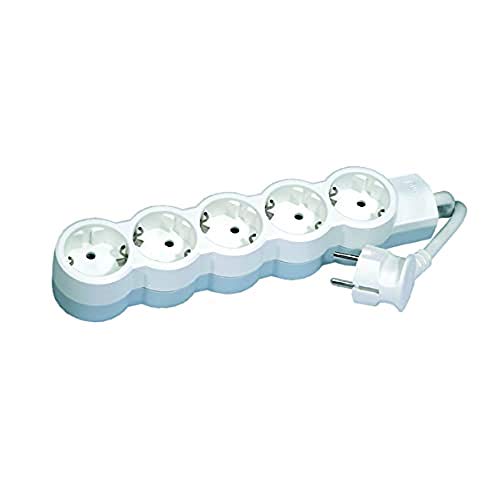 LEGRAND, Steckdosenleiste - Mehrfachstecker mit 5 Steckdosen (5-fach); zur Befestigung an Wand und Tisch; extra flach, 695011 von Legrand