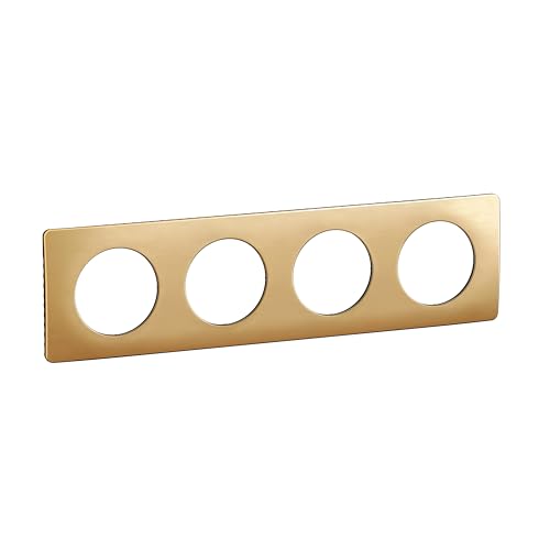 LEGRAND - Céliane-Platte – Abdeckplatte für Céliane-Steckdosen und Schalter – 4-fach – Messing satiniert LEGRAND - Céliane-Platte – Abdeckplatte für Céliane-Steckdosen und Schalter – 4-fach – Messing satiniert von Legrand