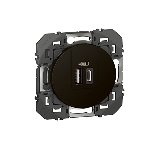 LEGRAND - Doppelsteckdose USB-A + USB-C 3 A/15 W dooxie – entspricht der CEE-Richtlinie – Umpflanzung auf Steckdose 2P + T – Schwarz LEGRAND - Doppelsteckdose USB-A + USB-C 3 A/15 W dooxie – entspricht der CEE-Richtlinie – Umpflanzung auf Steckdose 2P + T – Schwarz von Legrand