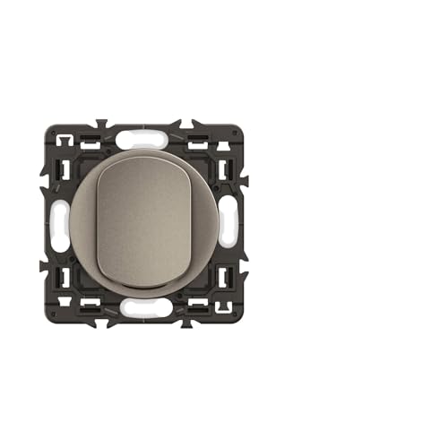 LEGRAND - Ein- oder Wechselschalter – 10 A – komplette Lichtsteuerung – bereit zur Installation mit einer Platte – Titanium – 4 Stück von Legrand
