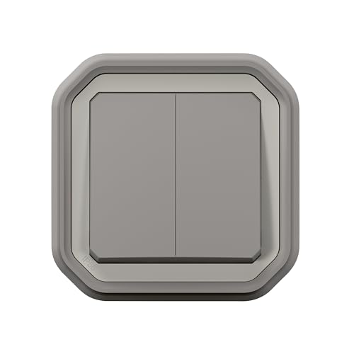 LEGRAND | Plexo Doppelschalter oder Wechselschalter oder Schieber, wasserdicht und robust IP55 IK08, schnelle Verbindung ohne Werkzeug, bereit zur Installation in der Unterputz von Legrand