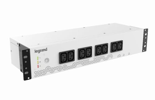 LEGRAND, 19" Rack PDU mit integr. USV-Anlage, 800VA - 480W, 1-phasig 230V mit 8 facher IEC Steckdosenleiste für 19-Zoll Racks / Netzverteilerschränken, Überbrückungszeit bis zu max.15 Minuten, 310331 von Legrand