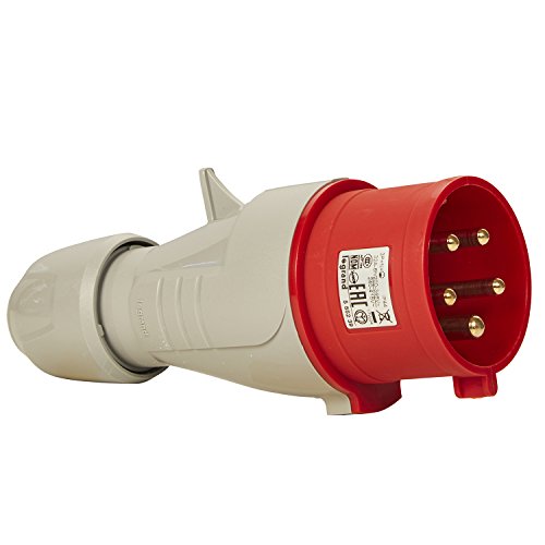 LEGRAND, CEE 32A Stecker, rot 5-polig (3P+N+PE), 6h (400V/32A), Schutzart IP44, IK09, 090132 von Legrand