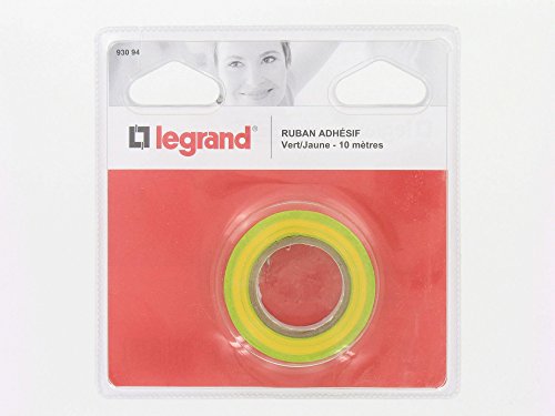 LEGRAND, PVC-Isolierband, Kennzeichung von Leitungen/Anschlüssen, 15 mm x 10 m, Farbe: Grün/Gelb, 093094 von Legrand