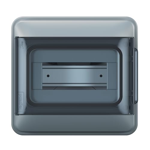 LEGRAND, Plexo S Feuchtraumverteiler, Aufputzverteiler, Schutzart: IP65-IK07, 1-reihig, 8 Module, Maße: 200 x 213 x 106 (H x B x T in mm) mit Neutralleiter- und Schutzleiter-Klemmenleiste, 601888 von Legrand