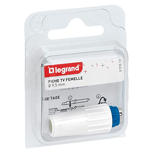 LEGRAND, TV-Buchse Ø9,52mm, Fernsehbuchse, weiblicher TV-Stecker, Farbe: Weiß, 091013 von Legrand