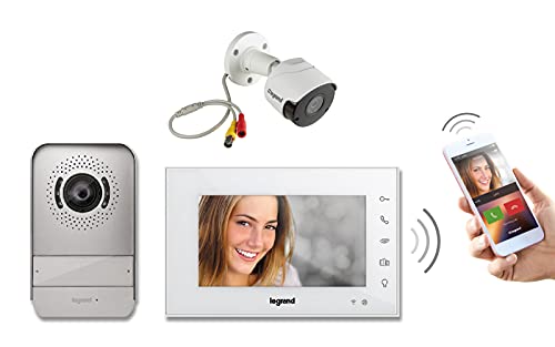 Legrand, Wi-Fi Video-Türsprechanlagen-Set Weiß und Day & Night Farbkamera für den Außenbereich, 369420, 369401 von Legrand