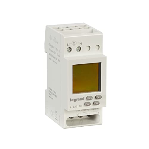 LEGRAND, digitale Wochen-Zeitschaltuhr MicroRex D21, 1 Kanal, 2-modulig für Hutschiene mit 230V und 4000W, 603780 LEGRAND, digitale Wochen-Zeitschaltuhr MicroRex D21, 1 Kanal, 2-modulig für Hutschiene mit 230V und 4000W, 603780 von Legrand