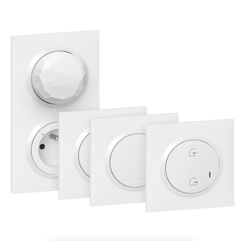 Legrand 004266 Starter-Set zum Anschluss eines ersten Stücks mit 4 Produkten Dooxie mit Netatmo und Platte, Weiß von Legrand