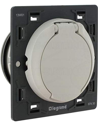 Legrand 067430 Céliane Zentralabsaugsteckdose ohne Kontakt, Lieferung mit Radzierblende, Weiß von Legrand