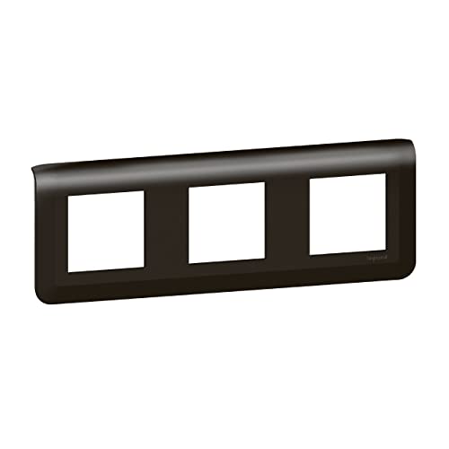 Legrand 079046L Mosaic Abdeckplatte, horizontal, für 3 x 2 Module, mattes Schwarz von Legrand