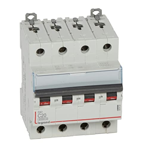 Legrand 407929E, Automatischer Magnetschalter, 4P, 20A, C-Kurve, 10kA, 4 Modul, DX3 von Legrand