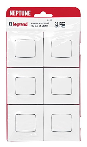 Legrand - 6 x Neptune Zwei-Wege-Schalter - Weiß Legrand - 6 x Neptune Zwei-Wege-Schalter - Weiß von Legrand