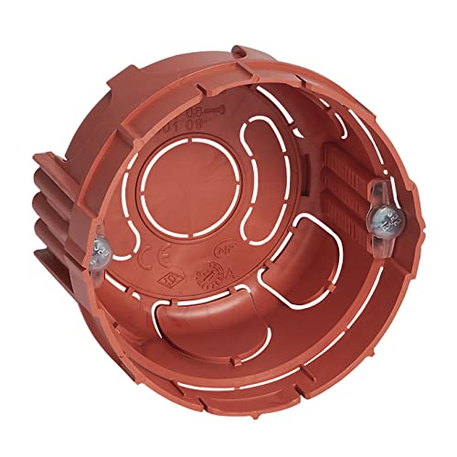 Legrand Batibox Box für Beton/Mauerwerk 51032173 Tiefe 30-40 mm, Rot, Kunststoff, nicht wasserfest, Lieferung mit Schrauben mit Schutzabdeckung von Legrand