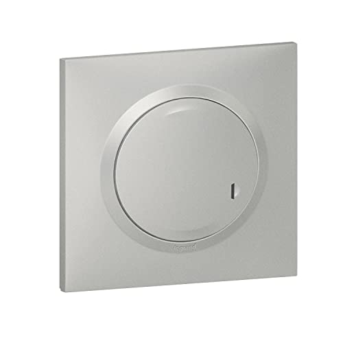 Legrand Dooxie with Netatmo Wireless On/Off Schalter für Beleuchtung und Steckdosen (Klebebefestigung, Halterung, Radkappe und Platte) – Aluminium-Finish – 199253 von Legrand