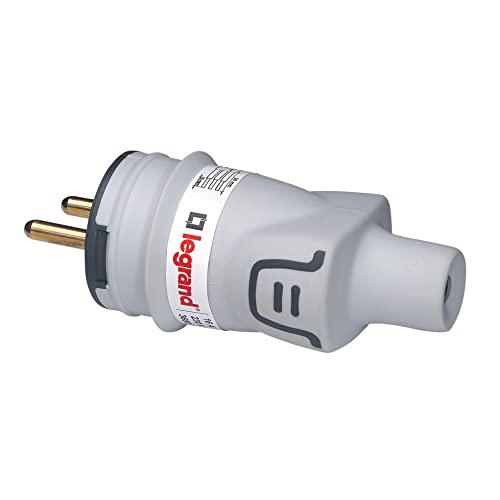 LEGRAND Plexo-Stecker 2P+T 16 A Franco Belgisch GSB, wasserdicht IP44, Ausgang rechts, robust für den Innen- und Außenbereich von Legrand