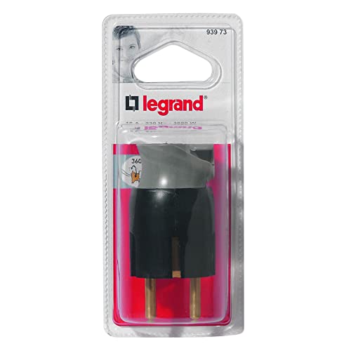 Legrand LEG93973 Stecker 2p t 16 A Kunststoff Ausrichtung des 360 Grad Kabel, Schwarz von Legrand