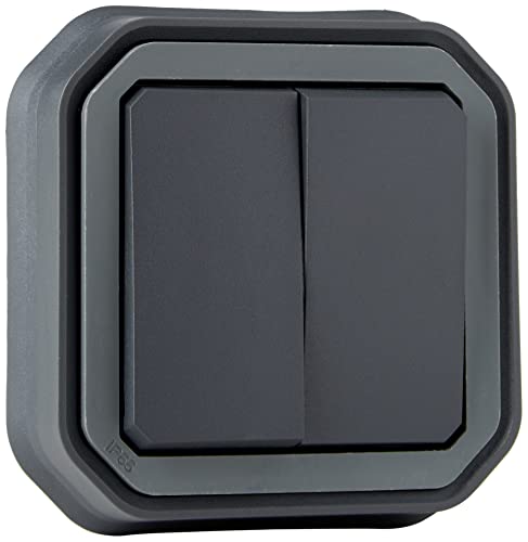 Legrand - Steuerung für Doppel- oder Zweiwege-Schalterfunktion 10A oder 10A Drucktaster Wasserdicht Plexo Komplett für Unterputzmontage in Anthrazit Legrand - Steuerung für Doppel- oder Zweiwege-Schalterfunktion 10A oder 10A Drucktaster Wasserdicht Plexo Komplett für Unterputzmontage in Anthrazit von Legrand