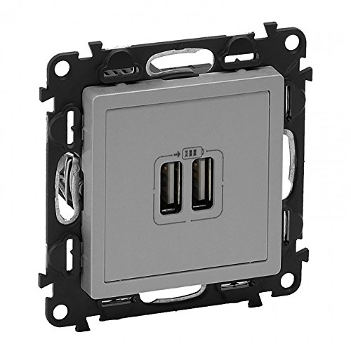 Legrand Valena 753312 Unterputz Dual USB Anschlüsse Steckdose Ladegerät Elektrische Platte Steckdose Grau von Legrand