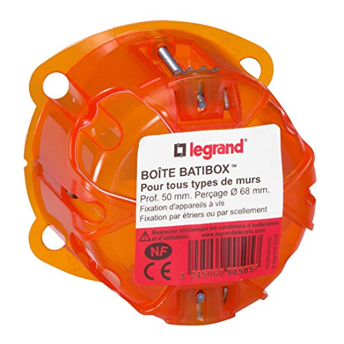 Legrand leg90505 Packs Einbaudose, Abschnitte, 1 Post Multi Materialien, Tiefe 50 mm von Legrand
