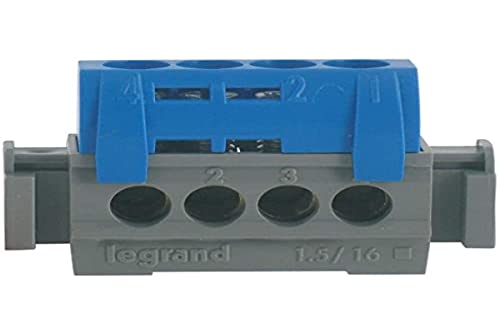 Legrand leg92780 Terminal Block Neutral 4 Anschlüsse für Kabel Blau 1,5–16 mm von Legrand