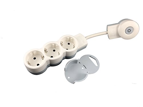 Multistecker Schuko Steckdose Mehrfachstecker Verteiler 3 oder 4 fach mit Stecker mit beleuchtete Schalter (3-fach schaltbar) von shopVG