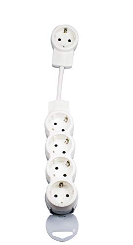 Multistecker Schuko Steckdose Mehrfachstecker Verteiler 3 oder 4 fach mit Stecker mit beleuchtete Schalter (5-fach) von shopVG