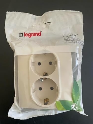 Niloé DIY Steckdose 2 x 2P + T Schuko Compact 16 A creme von Legrand