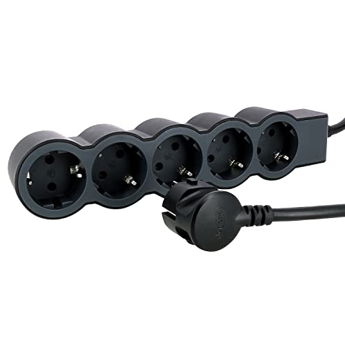 Steckdosenleiste SCHWARZ 5x2P + E mit Kabel 1.5 Meter / 1,5 mm2 Standard NEU Legrand von Legrand