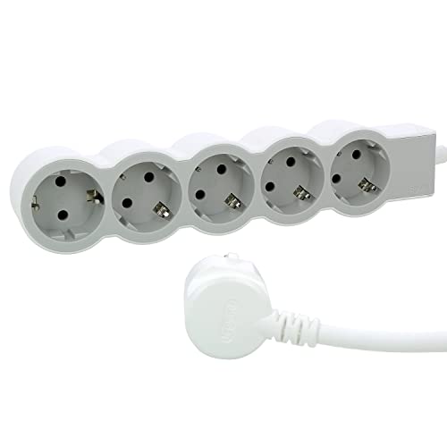 LEGRAND, Flache Steckdosenleiste, 5-fach Steckdose, Mehrfachsteckdose, 3 Meter Kabellänge, Ultraweiß/Grau, 694563 LEGRAND, Flache Steckdosenleiste, 5-fach Steckdose, Mehrfachsteckdose, 3 Meter Kabellänge, Ultraweiß/Grau, 694563 von Legrand