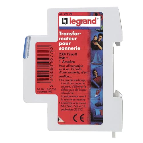 Transformator für Klingelton, 8 V auf 12 V, 0,66 A auf 1 A, 2 Module Transformator für Klingelton, 8 V auf 12 V, 0,66 A auf 1 A, 2 Module von Legrand
