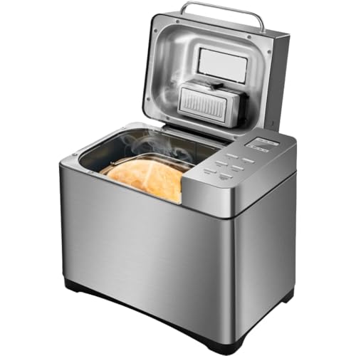 650W Brotbackautomat Edelstahl Brotbackmaschine Bread Machine Baker 19 Programme Mit Nussspender 3 LaibgrößEn VerzöGerungstimer FüR Selbstgebackenes Brot Joghurt Marmelade Silber 2.2Lb KapazitäT von Legwfdthy