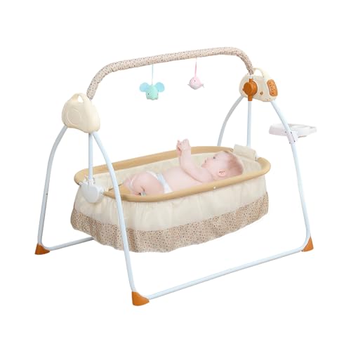 Elektrische Wiege Babywiege Babybett Stubenwagen Baby Wippe Reisebett Kinder Babyschaukel Automatische Babywippe Automatischer Schaukelstuhl Mit Bluetooth Musik Player Auto Kinderbett Khakifarben von Legwfdthy