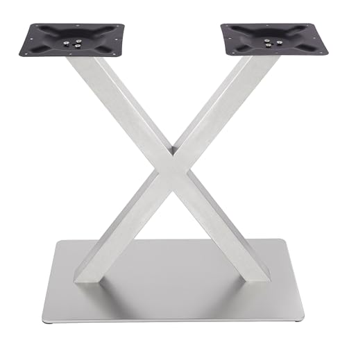 Esstischbein Tischbeine Tischgestell Tischfuß Tischbein StäNder Hochbelastbares X FöRmiges Edelstahlfuß FüR Kaffee Schreibtisch Esstische Moderner Silberner Rahmen Mit 9.84 Inch Befestigungsplatten von Legwfdthy