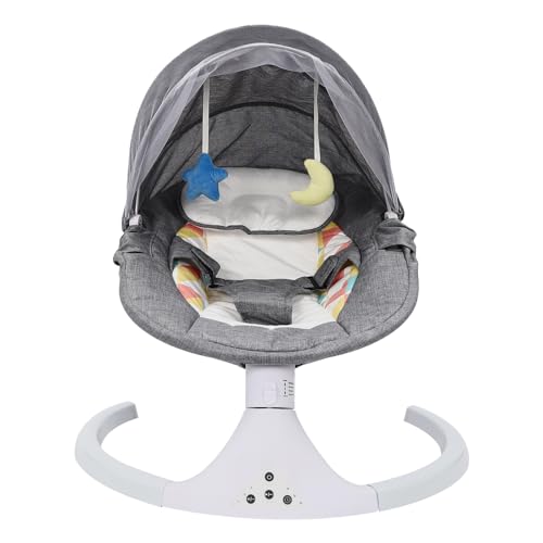 Wippe Schaukel Musik Wiege Babyschaukel Babywiege Elektrische Babywippe Elektrischer Baby Schaukelstuhl Autoschaukel Mit Fernbedienung 3 Punkt Sicherheitsgurt Moskitonetz Faltbares Design Timer Grau von Legwfdthy