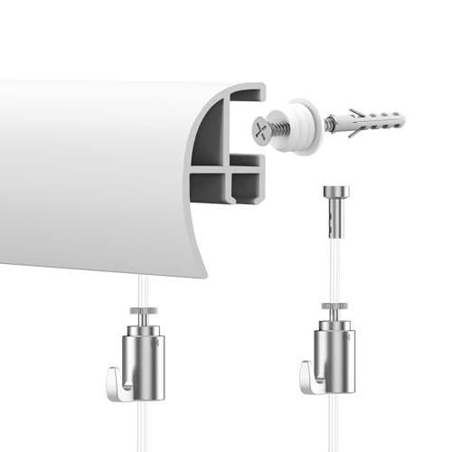 Bilderschienen Galerieschienen Bildeleiste Royal Komplett-Set 10Meter, weiß von Leha